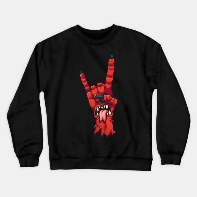 Devil Horns Crewneck Sweatshirt by memoangeles